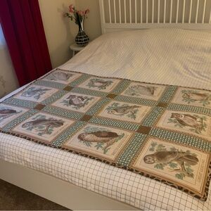 Owl Print Quilt with Beige and Brown Accents